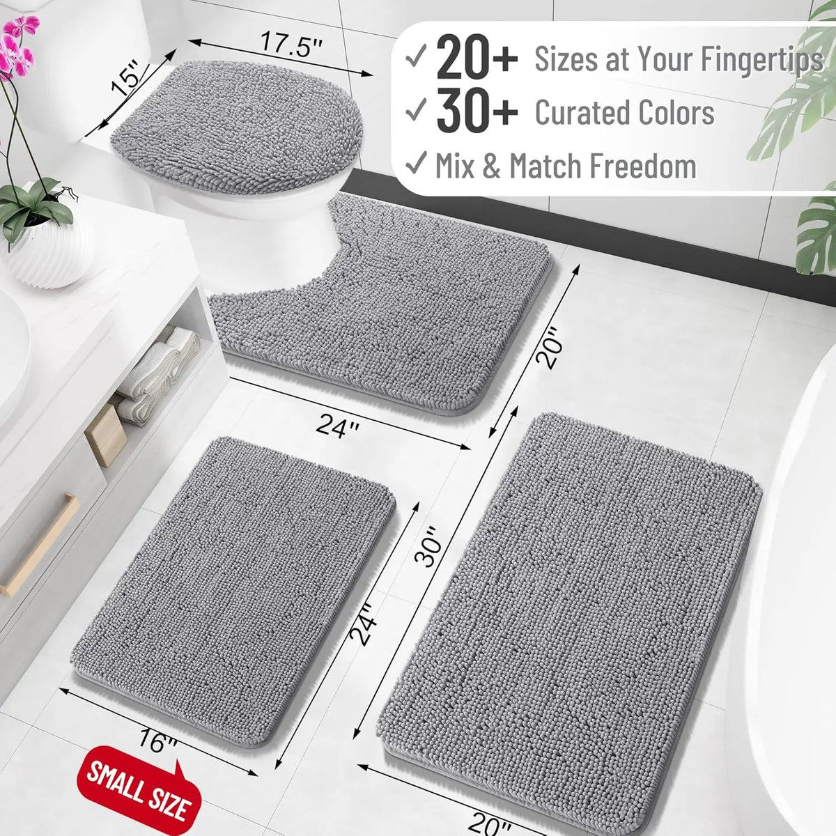 Weicher Chenille-Badematte